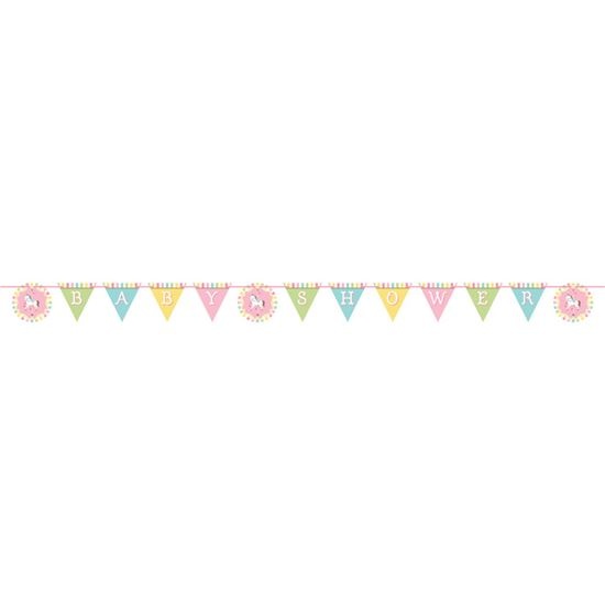 Vlaggenlijn Baby Shower Multikleur - 1.7m afbeelding