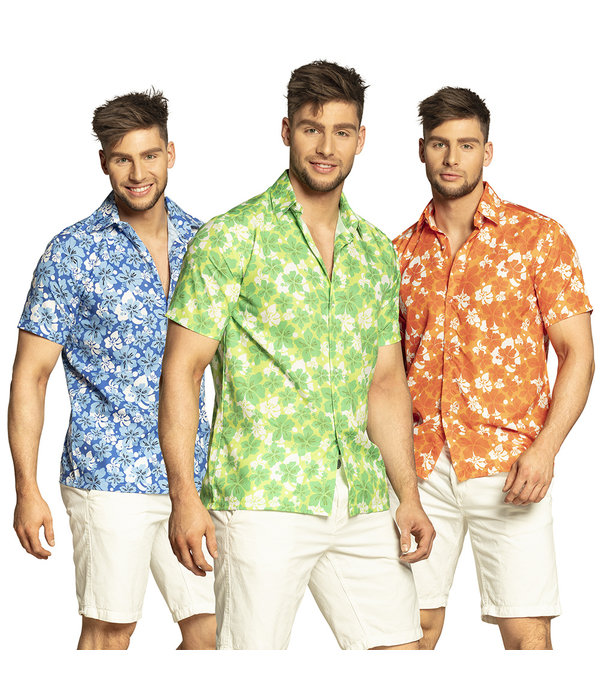 Tropische Hawaii Blouse Blauw