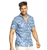 Tropische Hawaii Blouse Blauw