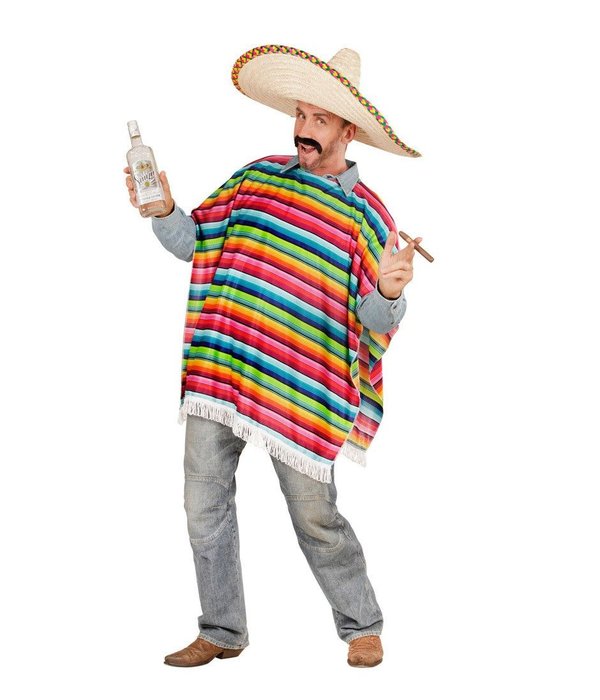 Poncho meerkleurig volwassen