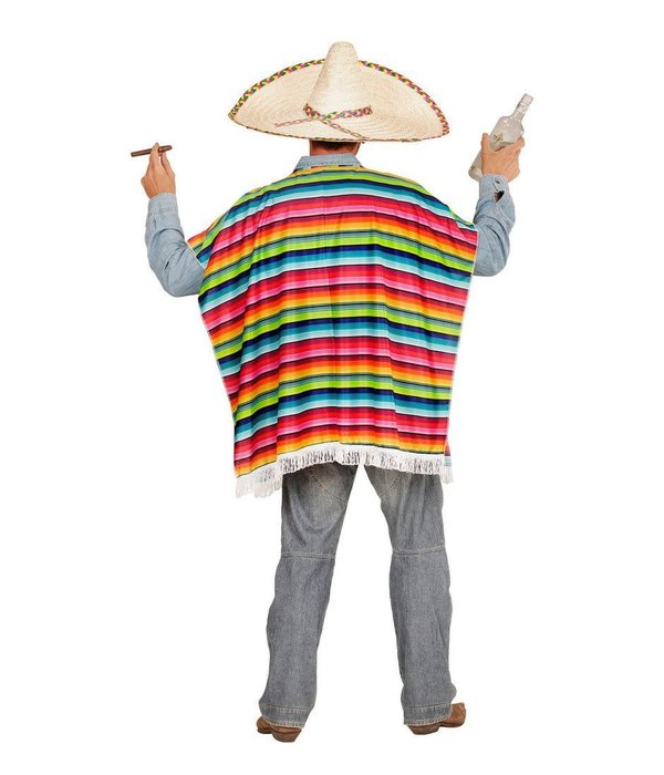 Poncho meerkleurig volwassen