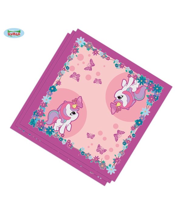 Servetten Eenhoorn Roze - 20 Stuks