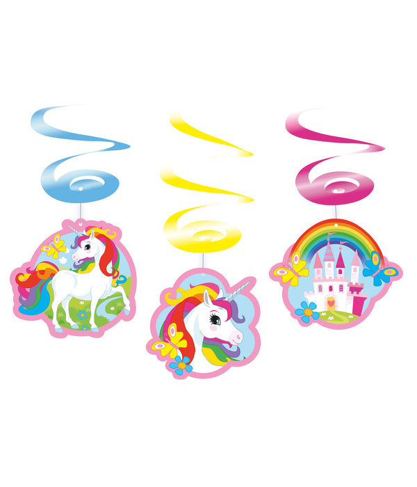 Swirls Hangdecoratie Magische Eenhoorn - 6 Stuks