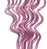 Spaghetti Kaarsjes Roze/Wit - 12 Stuks