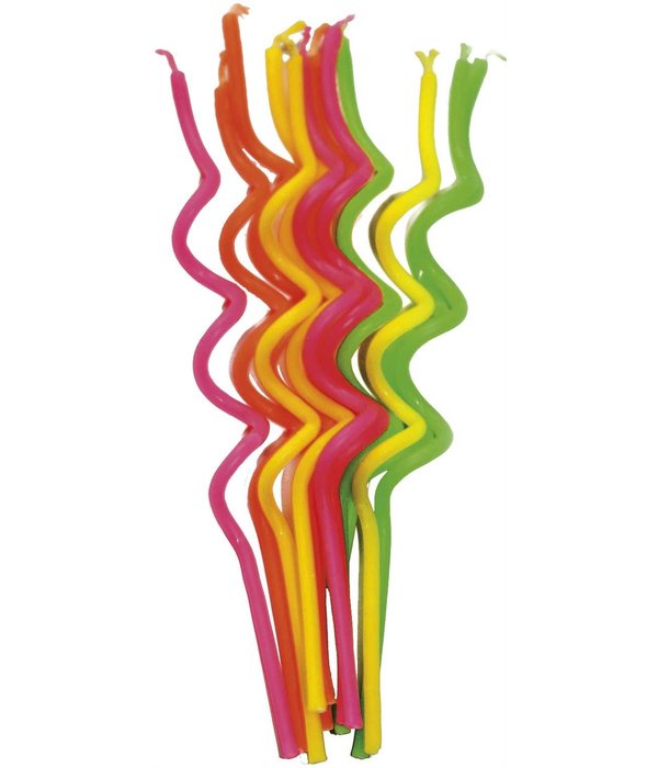 Spaghetti Kaarsjes Multikleur - 12 Stuks