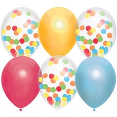 Ballonnen Mix Regenboog Confetti - 6 Stuks