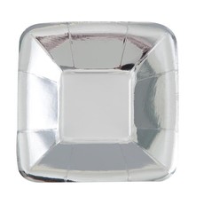 Bordjes Zilver Vierkant Klein 13 cm - 8 Stuks