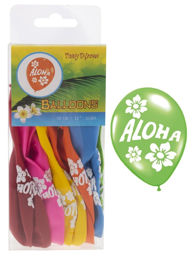Hawaii ballonnen 'Aloha' Multikleur - 12 Stuks