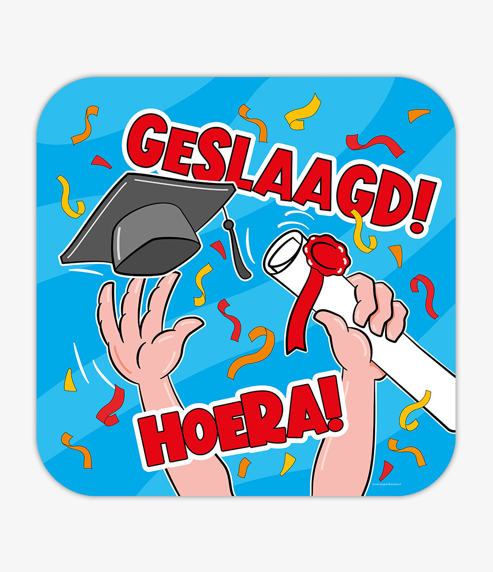 Huldeschild Geslaagd Cartoon afbeelding