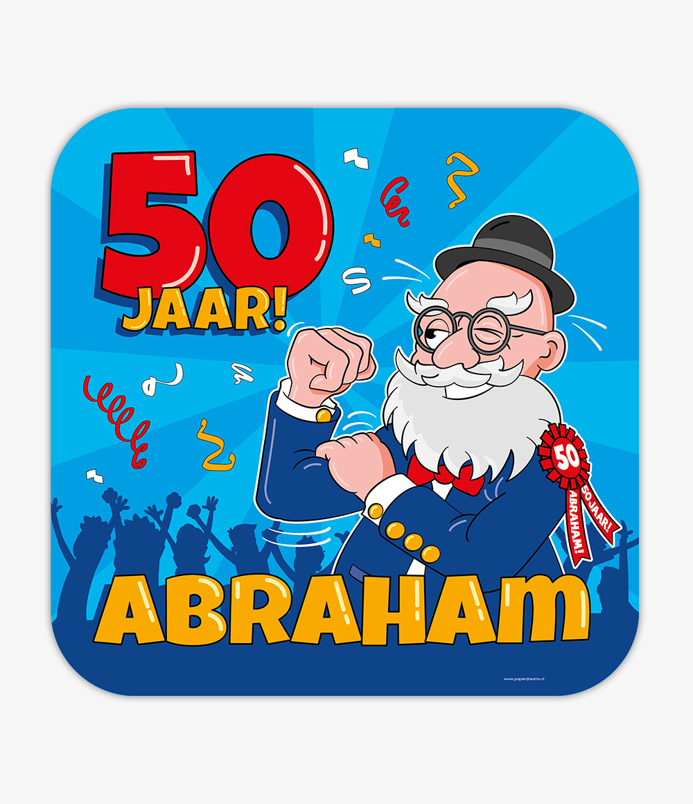 hangen campus Interpreteren Huldeschild 50 Jaar Abraham Cartoon - Feestbazaar.nl