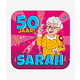 Huldeschild 50 Jaar Sarah Cartoon