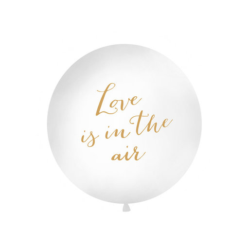 Mega Ballon 'Love Is In The Air' Wit - 1m