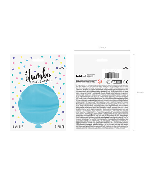 Mega Ballon Pastel Lichtblauw - 1m