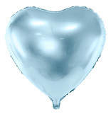 Folieballon Hart Metallic Blauw - 45 cm