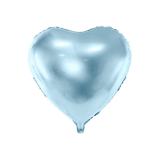 Folieballon Hart Metallic Blauw - 45 cm