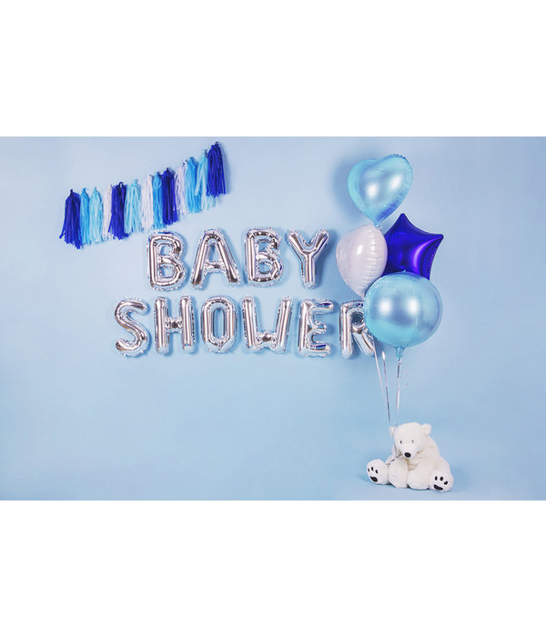 Folieballon Hart Metallic Blauw - 45 cm