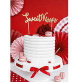 Cake Topper 'Sweet Kisses' Glitter Goud