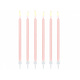 Taartkaarsjes licht roze 14cm - 12 stuks