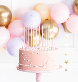 Taartkaarsjes licht roze 14cm - 12 stuks
