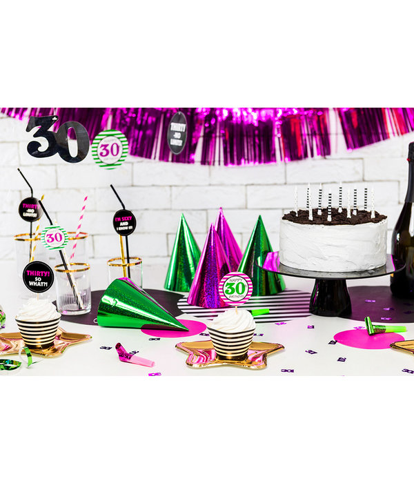 Verjaardagskaarsjes stippen en strepen black/white