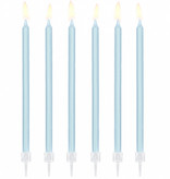 Taartkaarsjes licht blauw 14cm - 12 stuks
