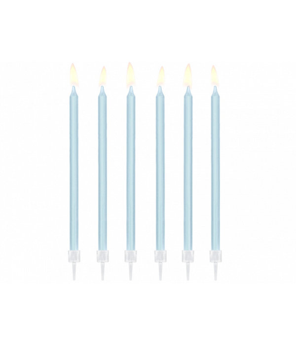 Taartkaarsjes licht blauw 14cm - 12 stuks
