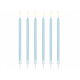 Taartkaarsjes licht blauw 14cm - 12 stuks