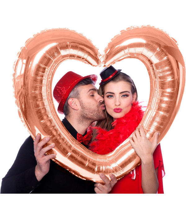 Folieballon Hartvormige Fotolijst Rosé Goud