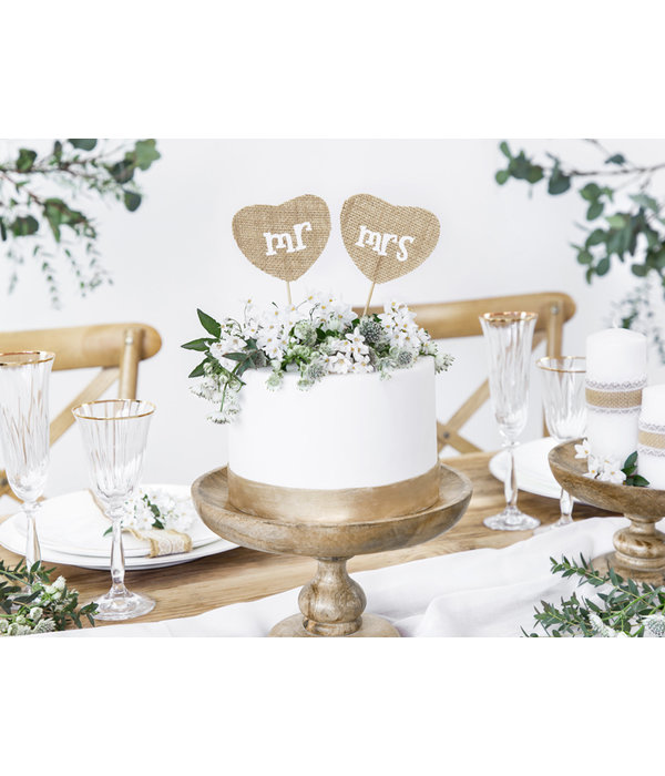 Jute Cake Topper Mr & Mrs