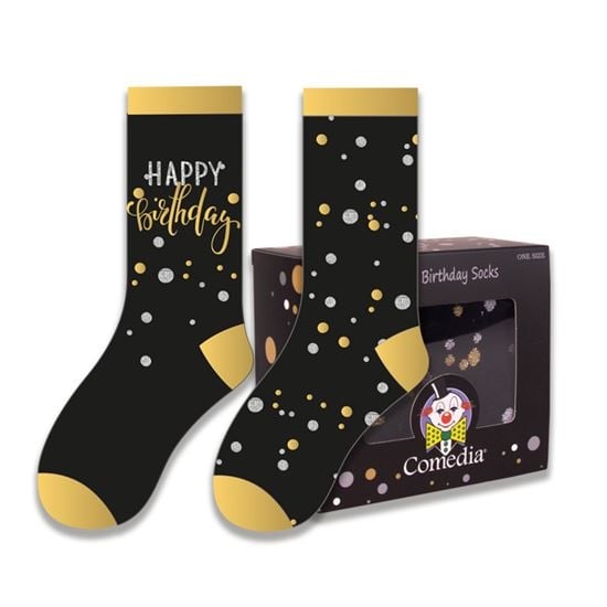 Kadosokken Happy Birthday Goud (2 paar) afbeelding