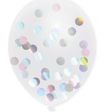 Transparante Confetti Ballonnen Holografisch - 5 Stuks