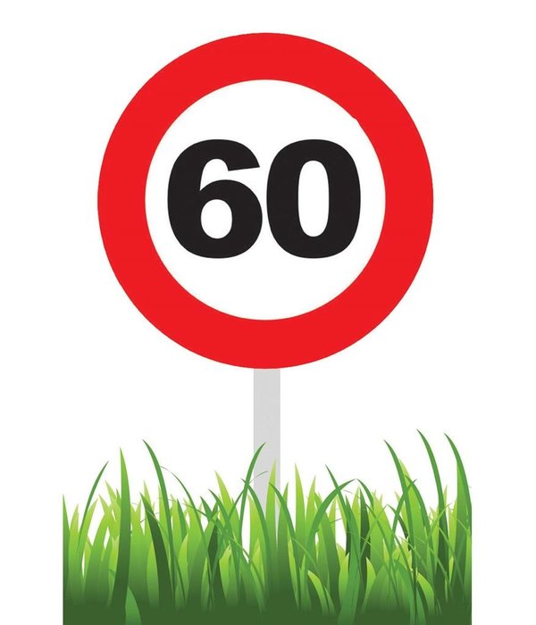 Verkeersbord 60 jaar tuin 36cm