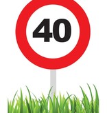 Verkeersbord 40 jaar tuin 36cm