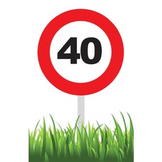 Verkeersbord 40 jaar tuin 36cm
