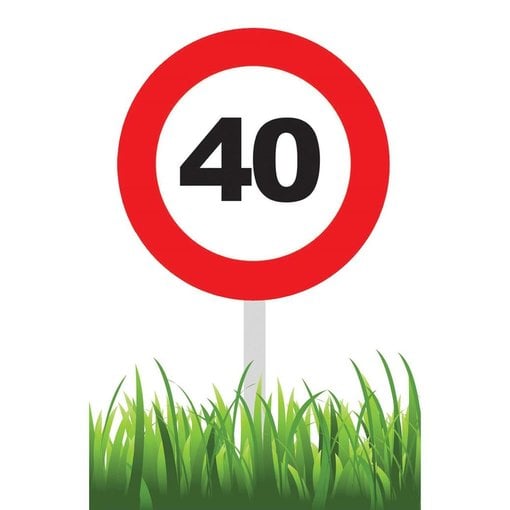 Verkeersbord 40 jaar tuin 36cm