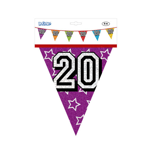 Vlaggenlijn Holografisch 20 Jaar - 8 Meter