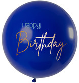 XL Ballon Happy Birthday Elegant True Blue Premium - 80cm