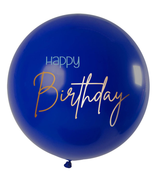 XL Ballon Happy Birthday Elegant True Blue Premium - 80cm