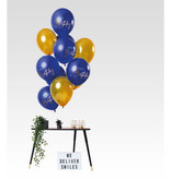 Ballonnen Set Happy Birthday Blauw/Goud Premium - 12 Stuks
