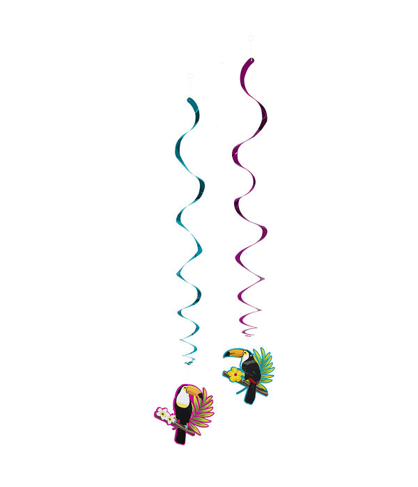 Decoratieswirls Set Toekan Hawaii (2st)