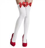 Pantykousen Wit Met Rode Strik