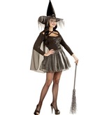Zilveren heks verkleedkostuum