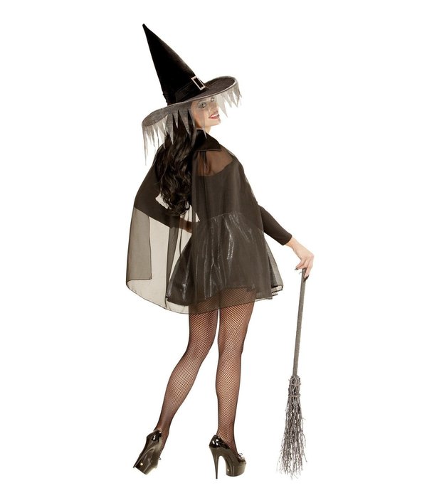 Zilveren heks verkleedkostuum