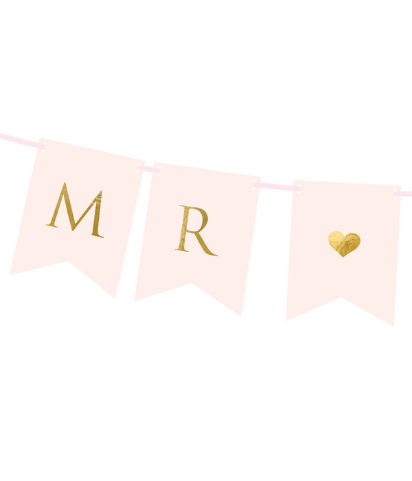 Letterslinger Mr & Mrs Lichtroze (85cm)