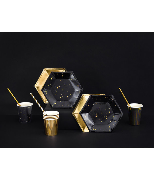 Bordjes Zwart Sterretjes (6st)