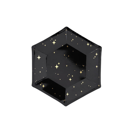 Bordjes Zwart Sterretjes (6st)