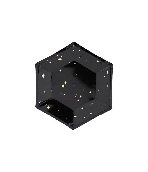 Bordjes Zwart Sterretjes (6st)