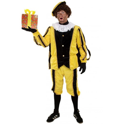 Pieten pak 3-delig geel/zwart Gomera