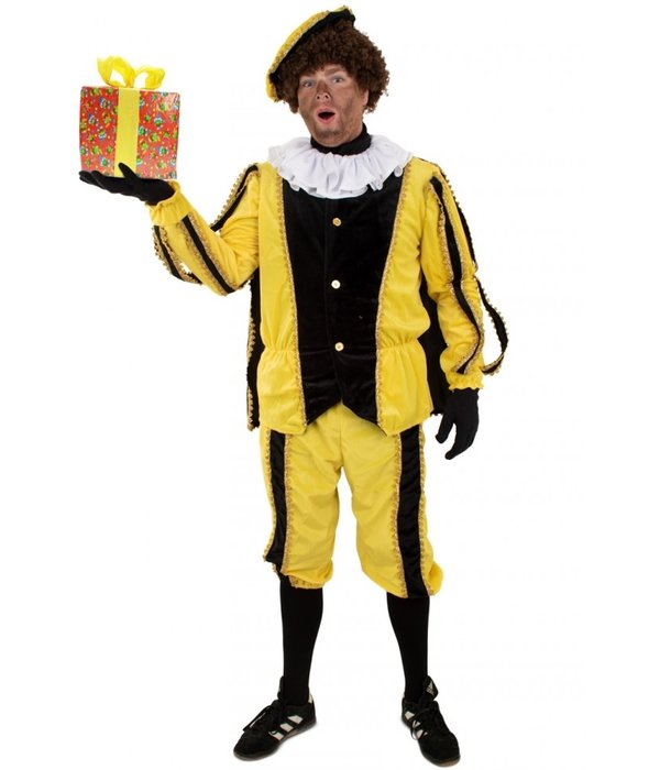 Pieten pak 3-delig geel/zwart Gomera