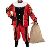 Pieten outfit zwart/rood pluche